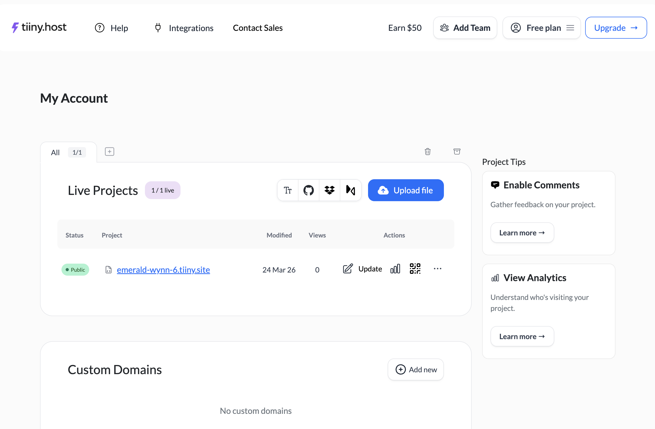 Hover your mouse over the three dots menu next to your site