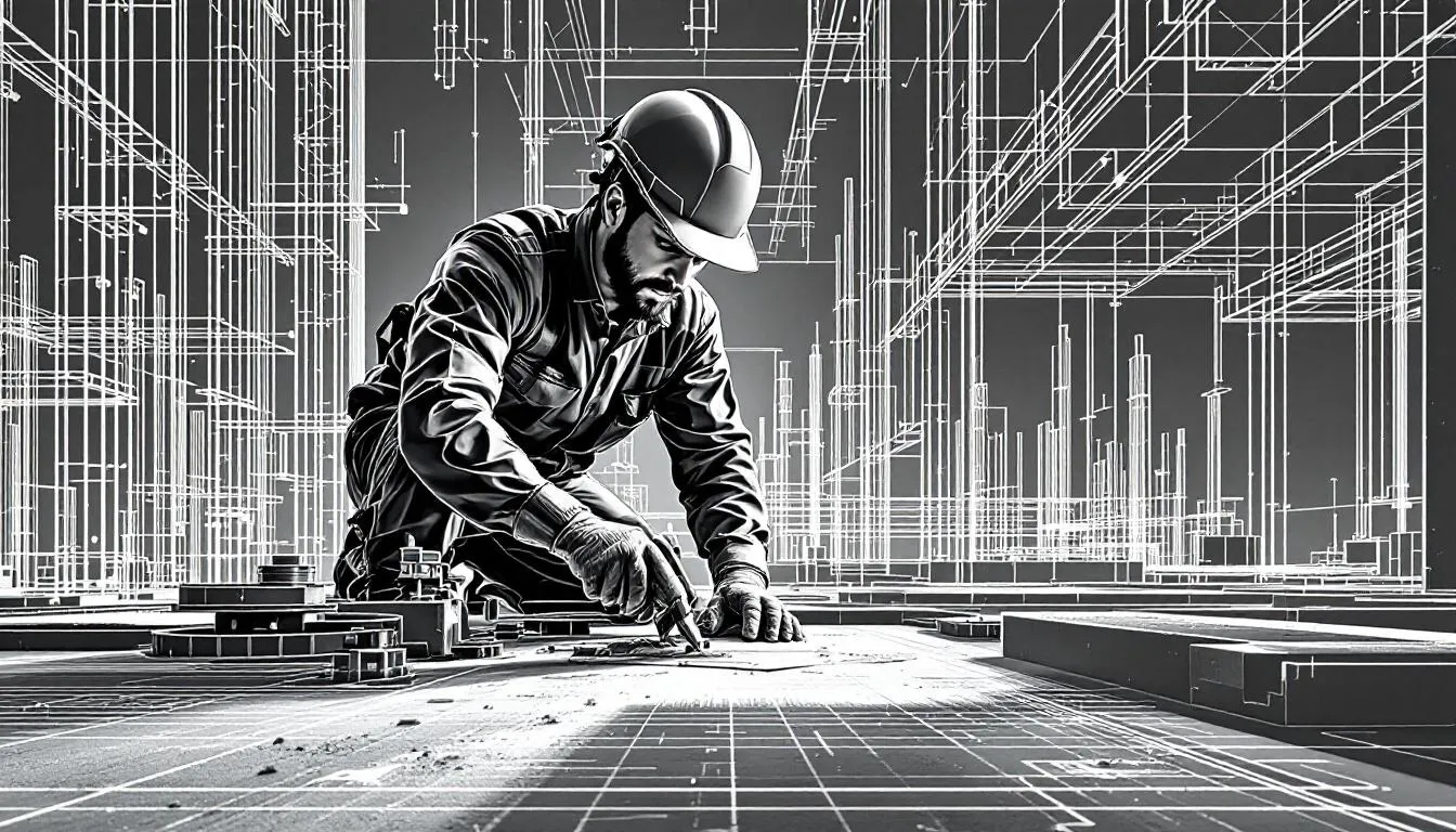 Professional contractor for concrete at a construction site