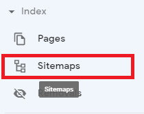 Bouton Sitemaps sur Google Search Console.