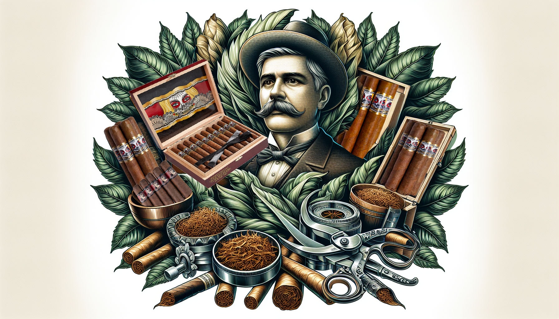 An illustration depicting the legacy of Vaughn Boyd with Deadwood Tobacco Co.