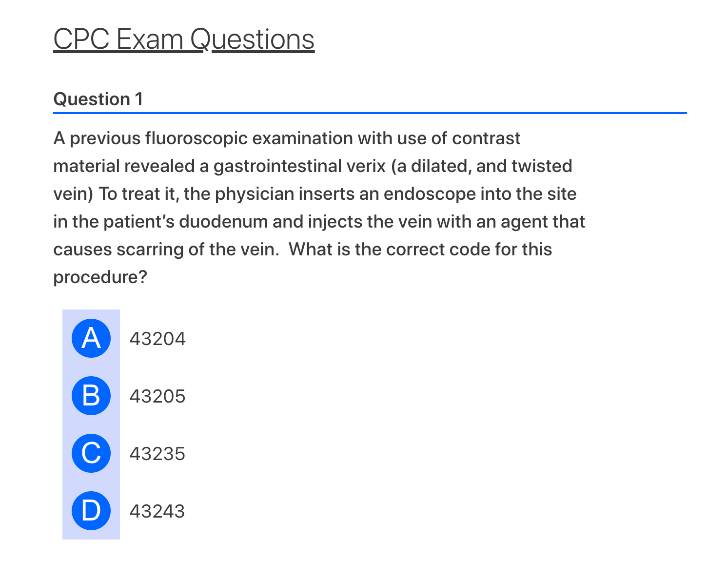 Cpc Exam Practice Test