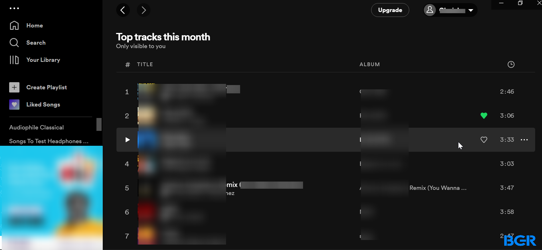 Spotify Stats-Full list of top songs of the month 
