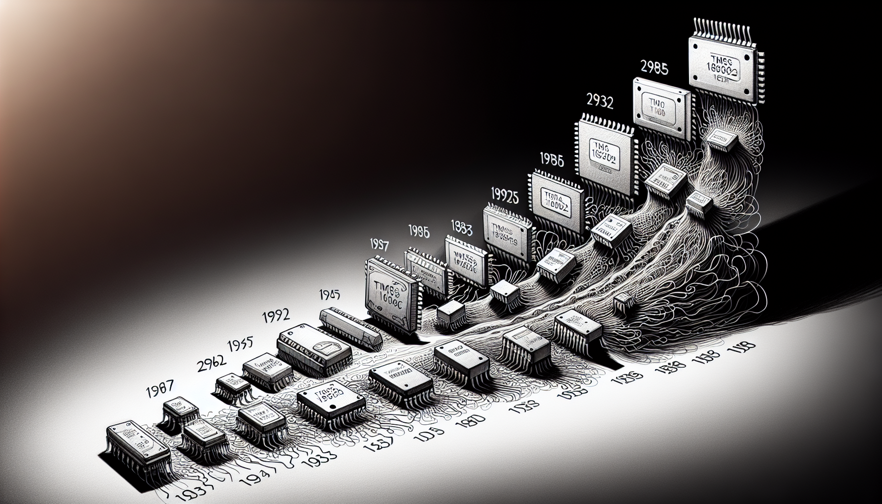 Illustration of the evolution of TI's microcontroller family