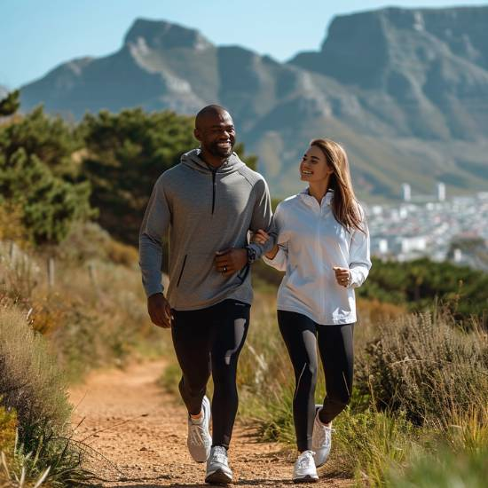 Couple walkign in Cape Town, taking care of nervous system, red blood cells, and aching muscles.