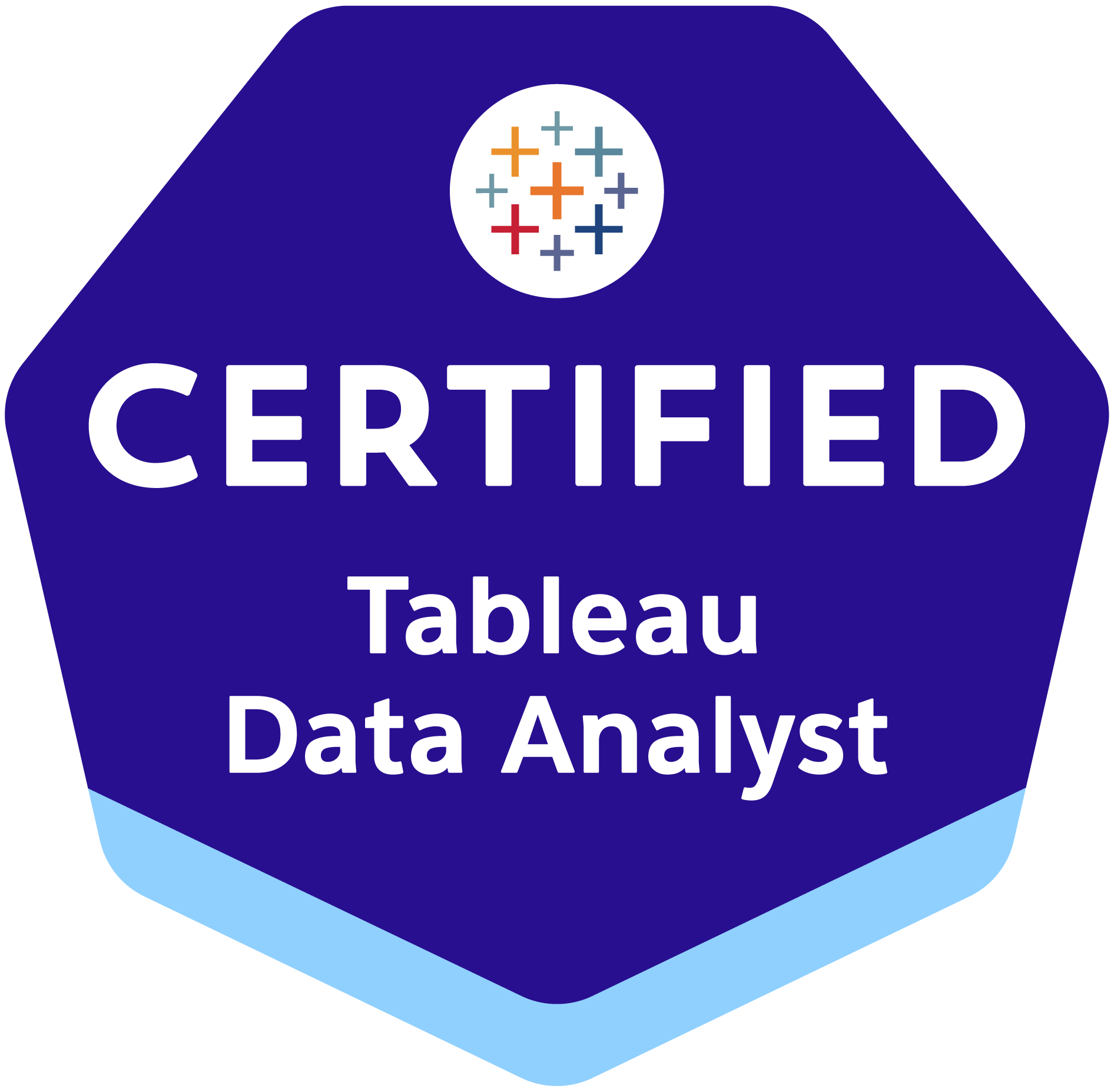 The Tableau certified professional certification for data analysts badge