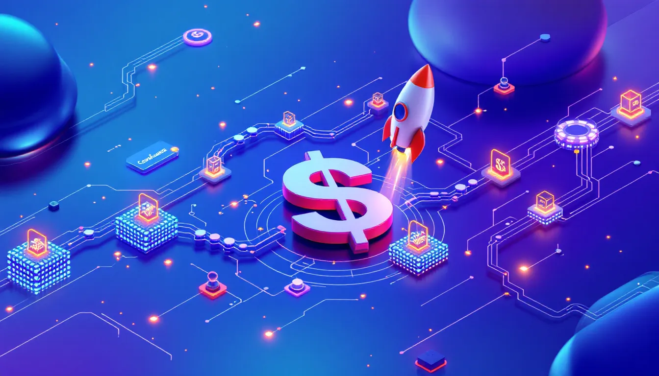 A representation of securing funding for a fintech startup through various channels.