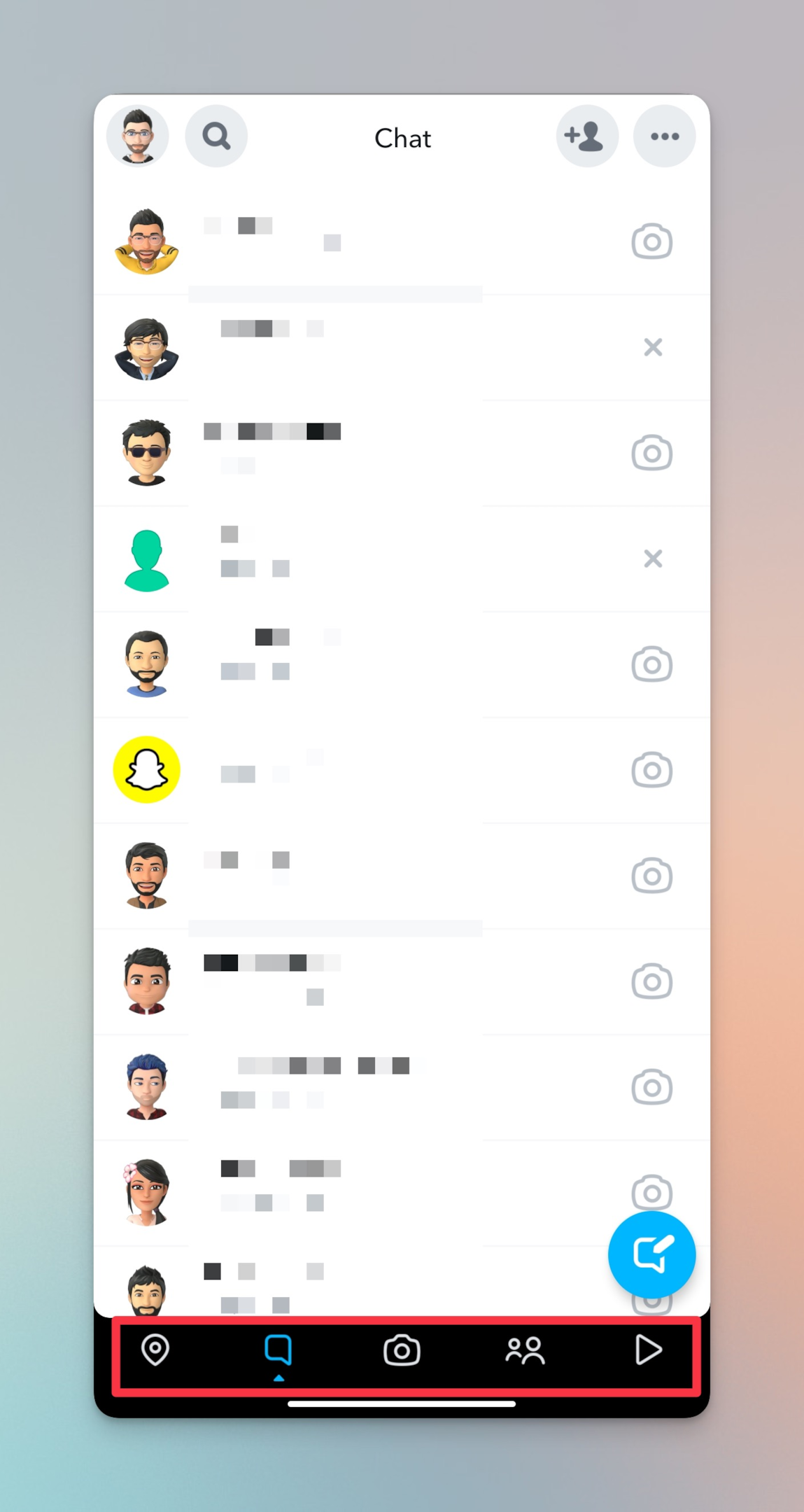 Remote.tools shows the chat list to open the chat of a snap user. You can share one location with a snapchat user or certain users one by one