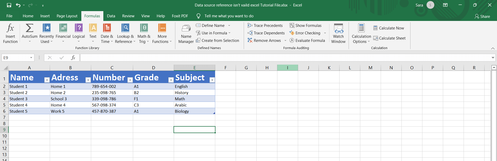 Excel What If Analysis Data Table Input Cell Reference Is Not Valid