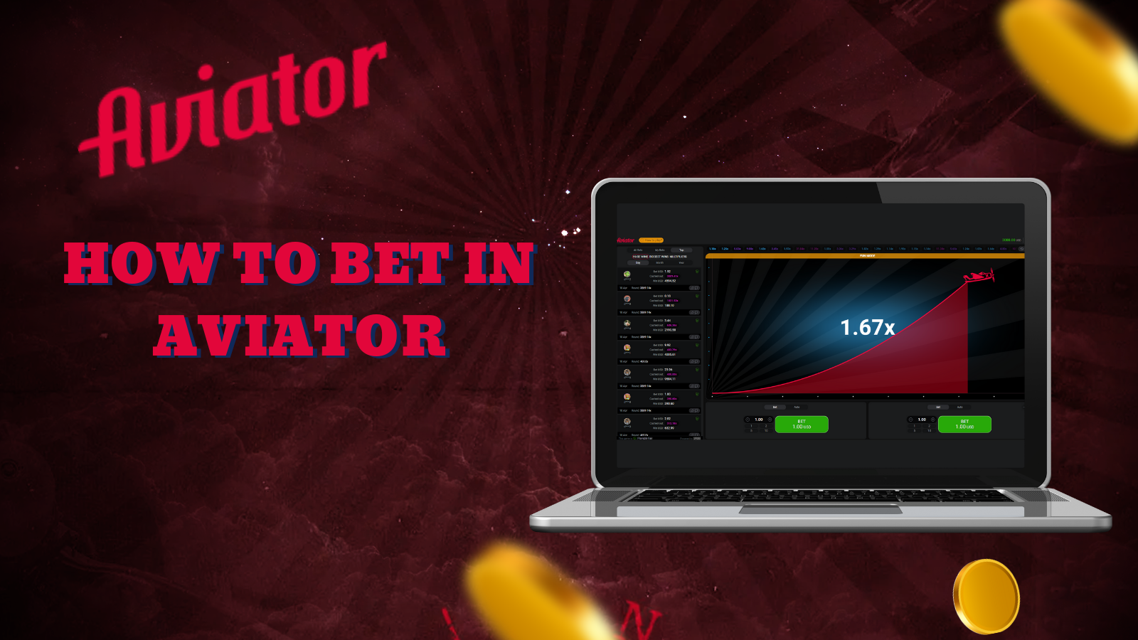 How to bet in Aviator