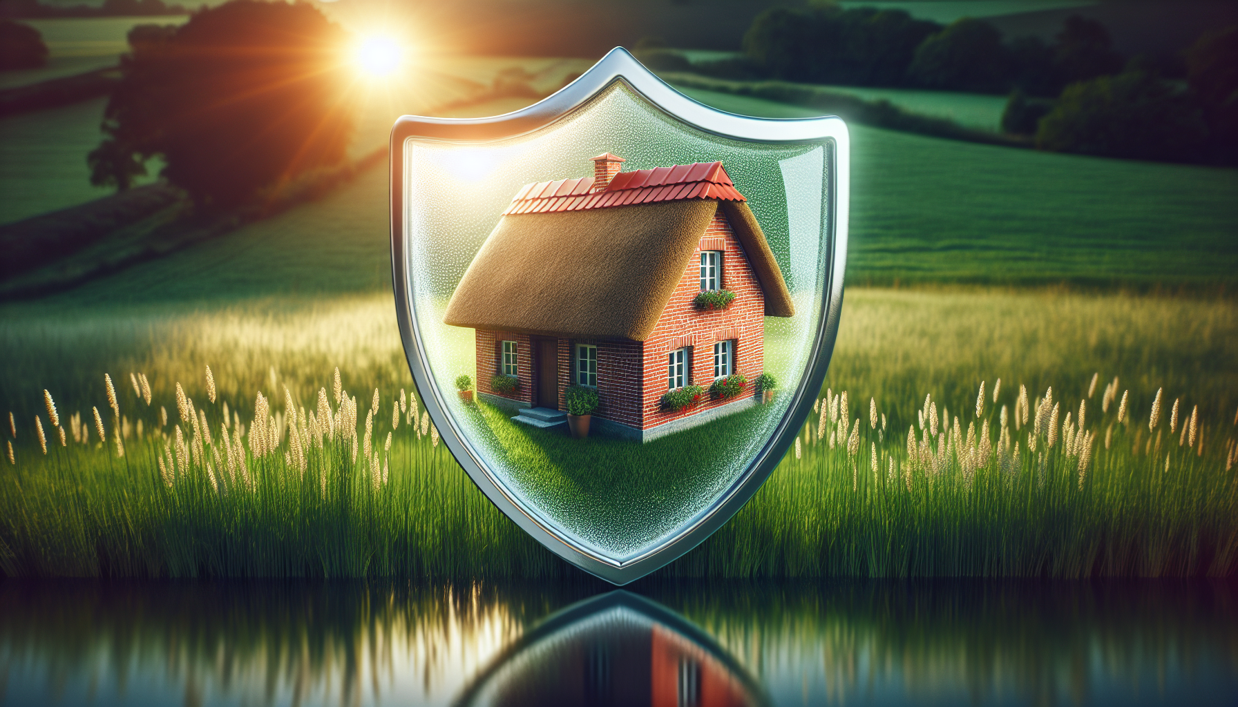 Illustration of a house covered by a protective shield