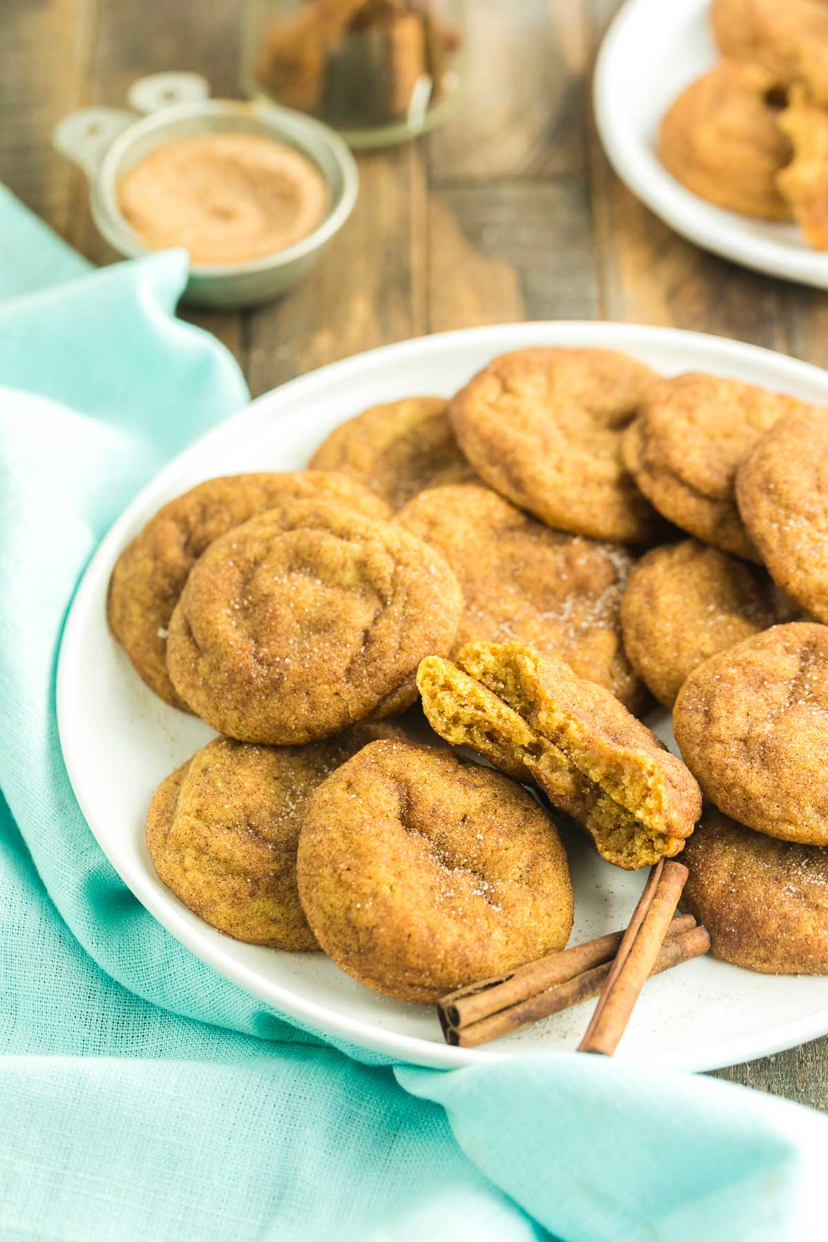 browned butter pumpkin cookies on a plate