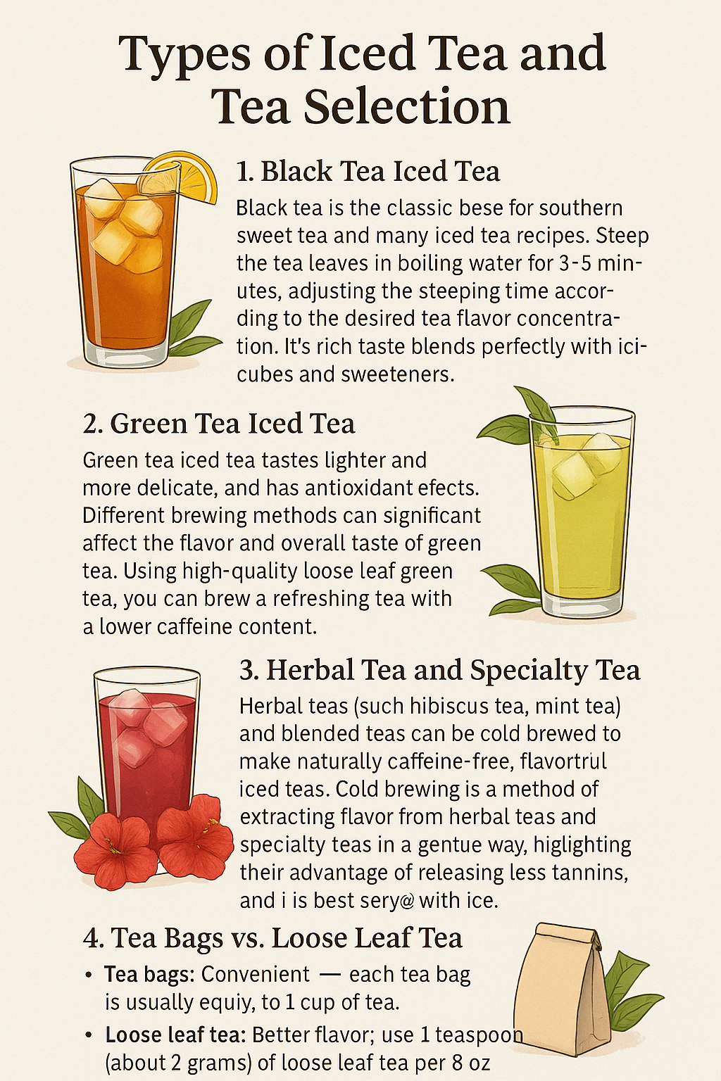 Types of Iced Tea and Tea Selection
