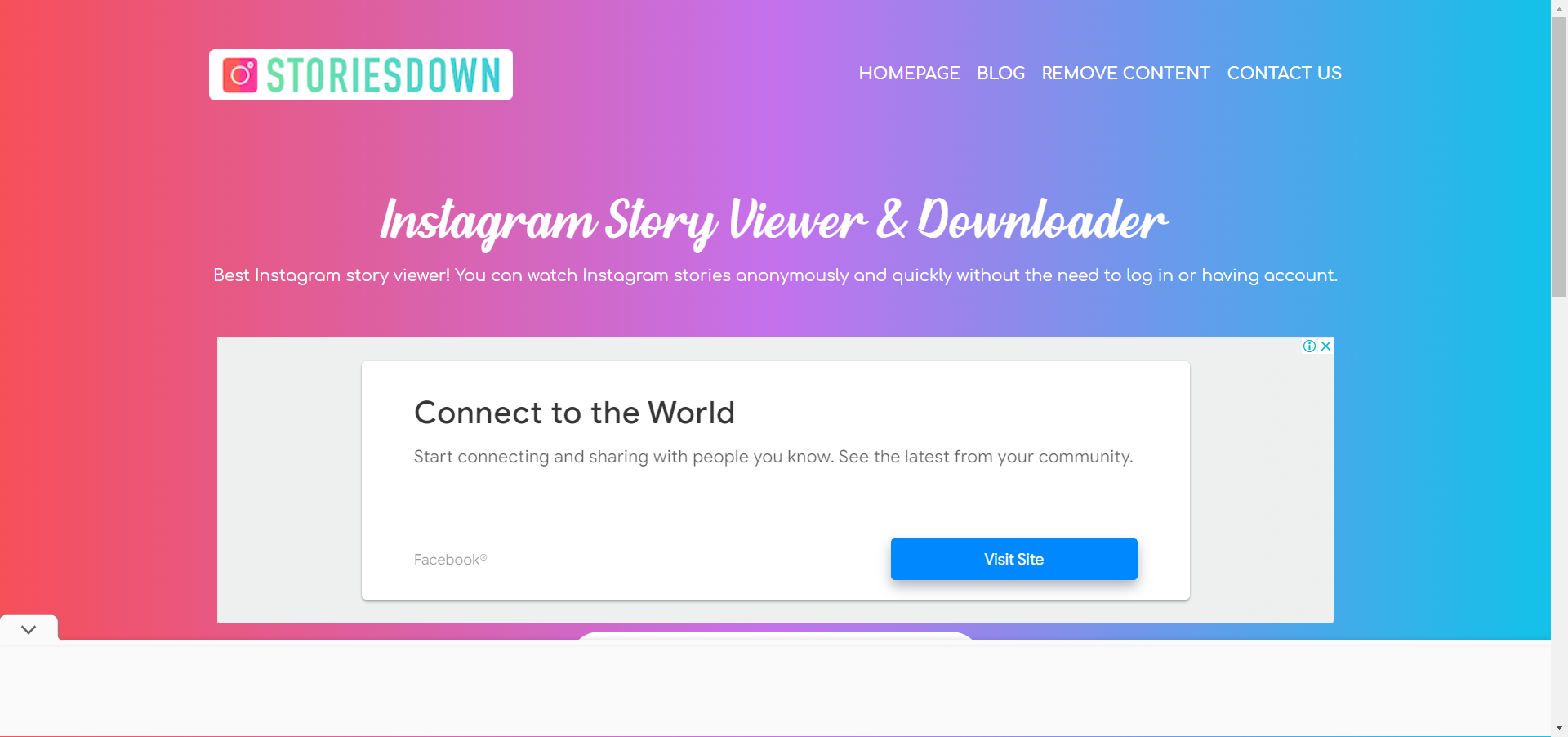 StoriesDown main page