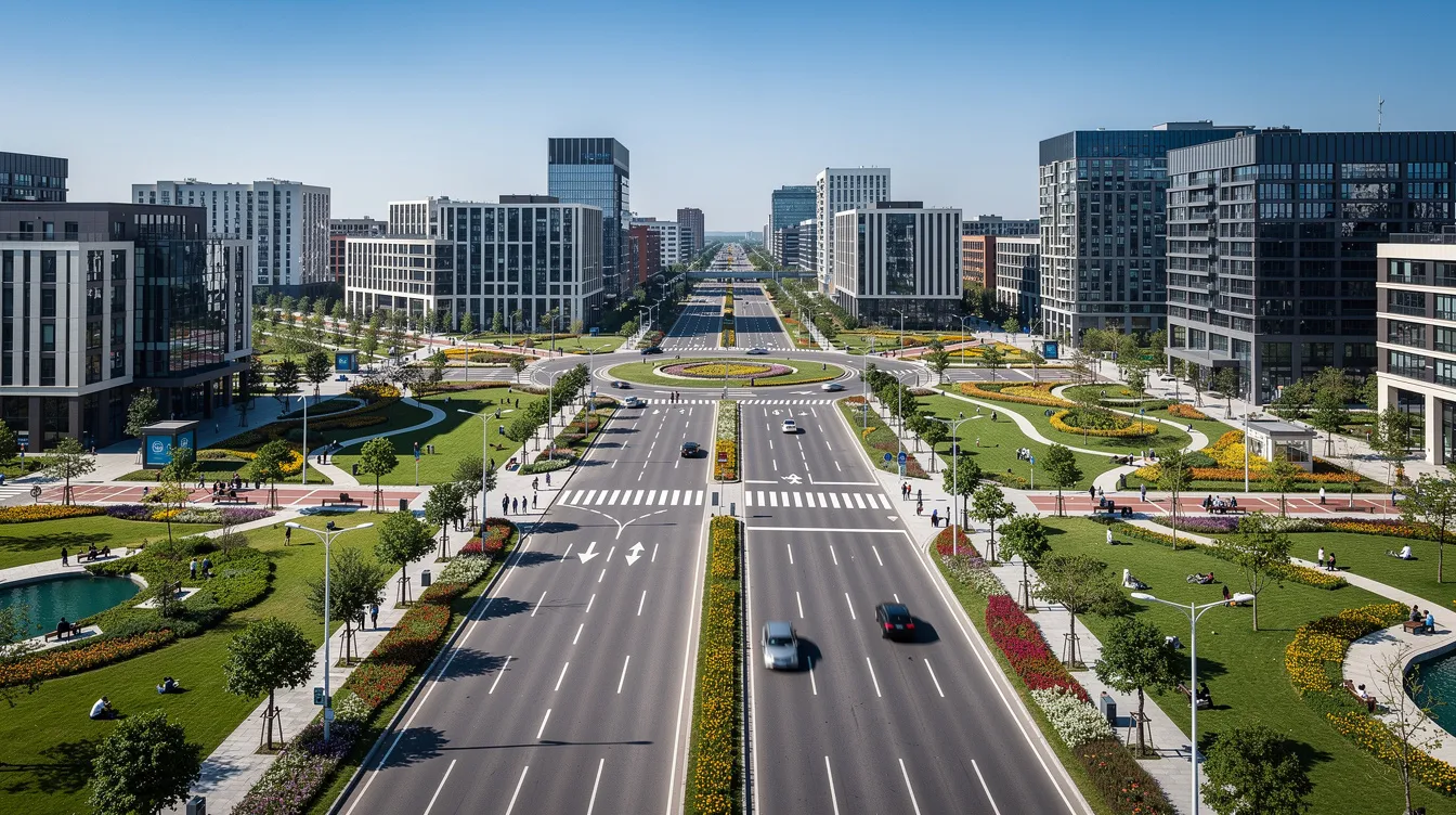 68f2eef2 1ece 4b79 bd9d 6a888c1c32d5 The image depicts a modern planned city characterized by wide roads, lush green parks, and contemporary buildings, all set against a clear blue sky. This urban landscape reflects an environment conducive to business growth and opportunities, making it an ideal location for various profitable business ventures in Chandigarh.