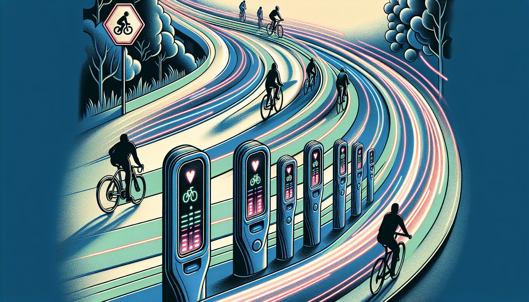 Fahrradzähler entlang eines Radwegs zur Verkehrsüberwachung