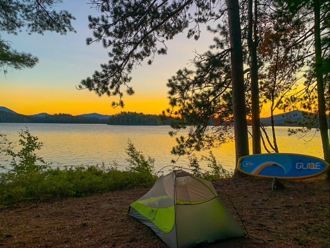 camping with paddle boards