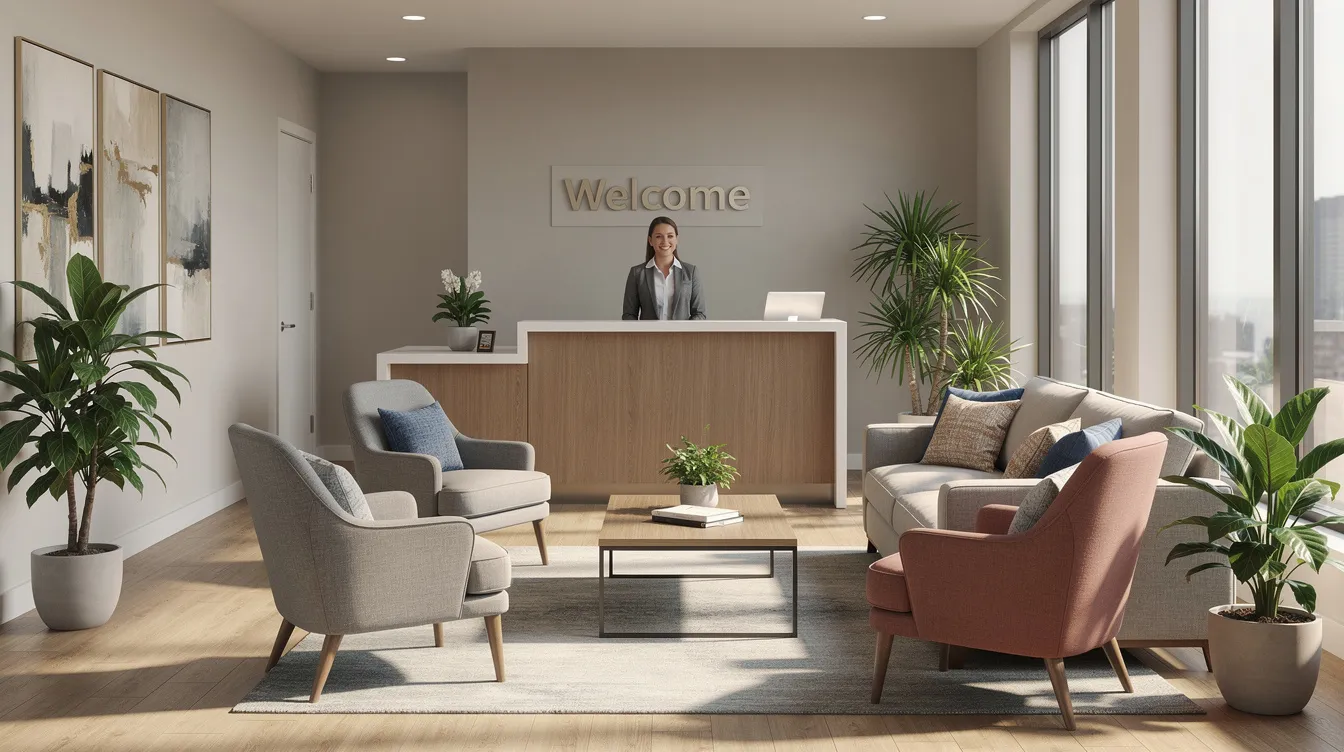 The image depicts a welcoming office reception area featuring comfortable seating and ample natural light, designed to create a friendly atmosphere for clients seeking legal representation in family law and immigration matters. This space reflects a professional environment where individuals can receive personalized attention and guidance for their legal needs in Torrance, CA.