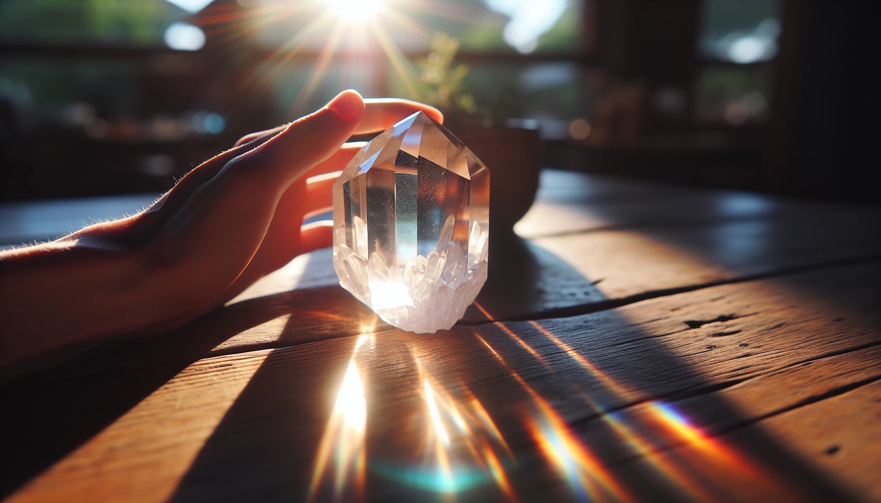 Clear quartz exposed to sunlight