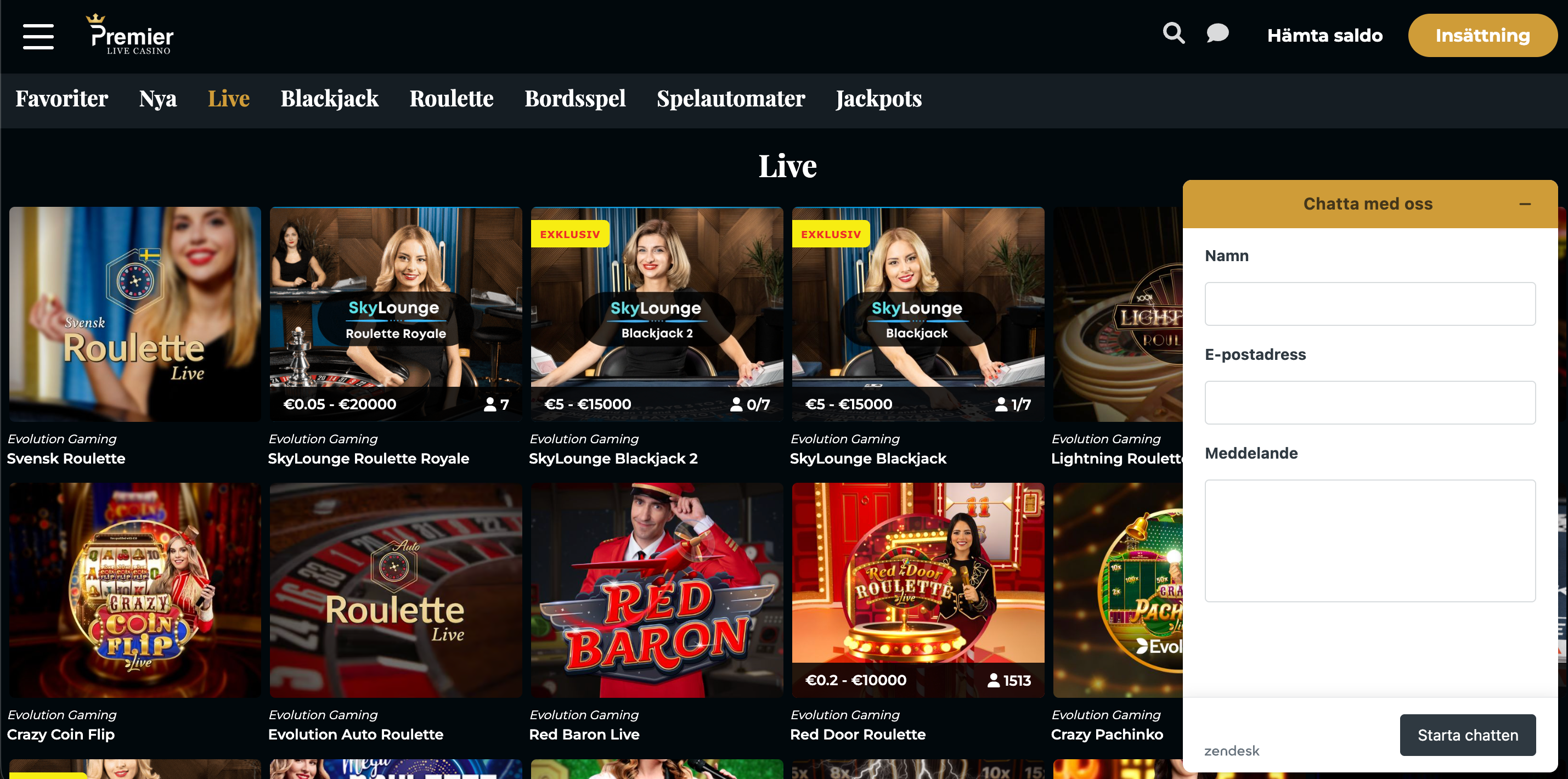 Premier Live support