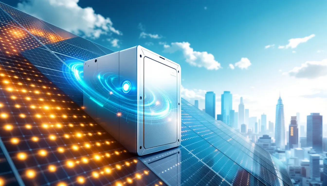 A modern battery storage system for solar energy.