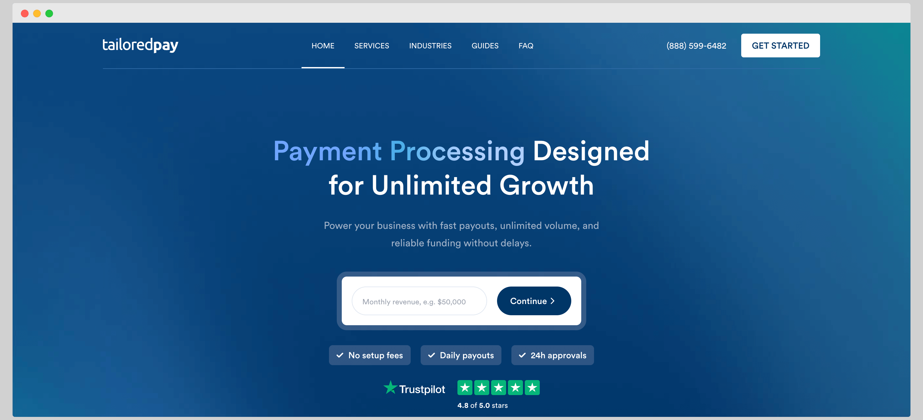 TailoredPay is one of the best hard to place merchant services for high risk industries.