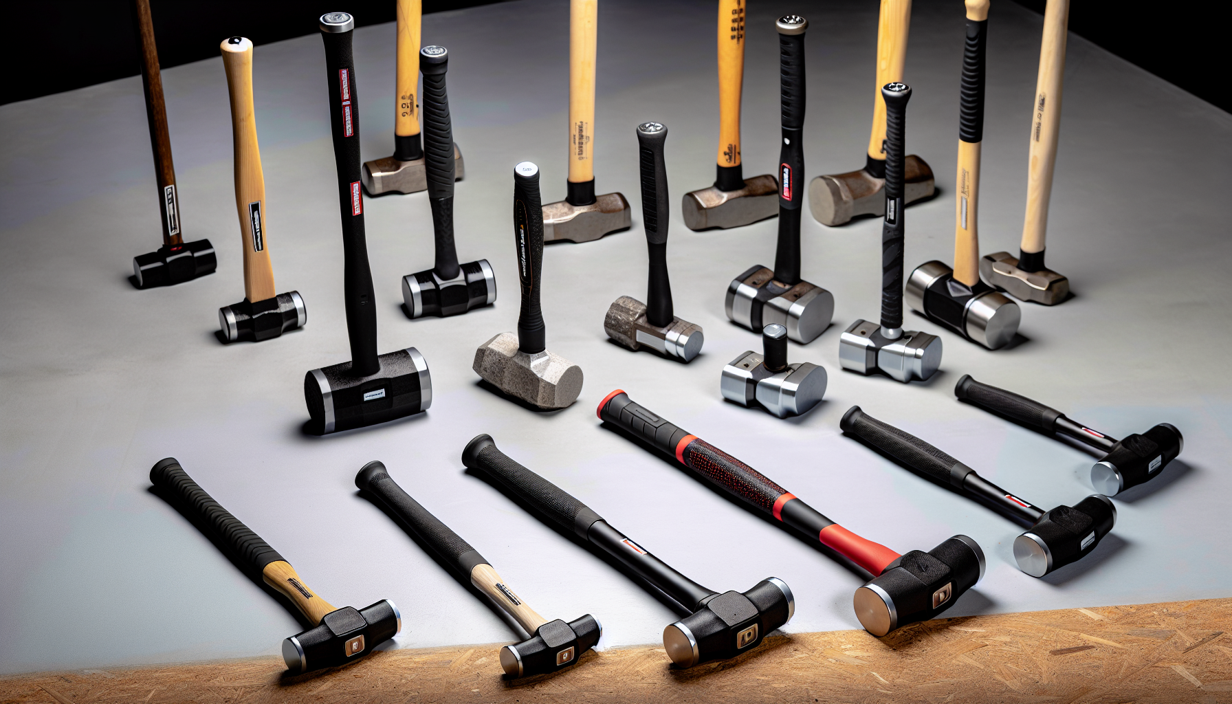 Comparison of different sledge hammers showcasing balance and control