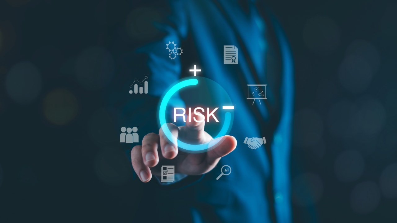 Person pointing to different risks, risk assessment considerations