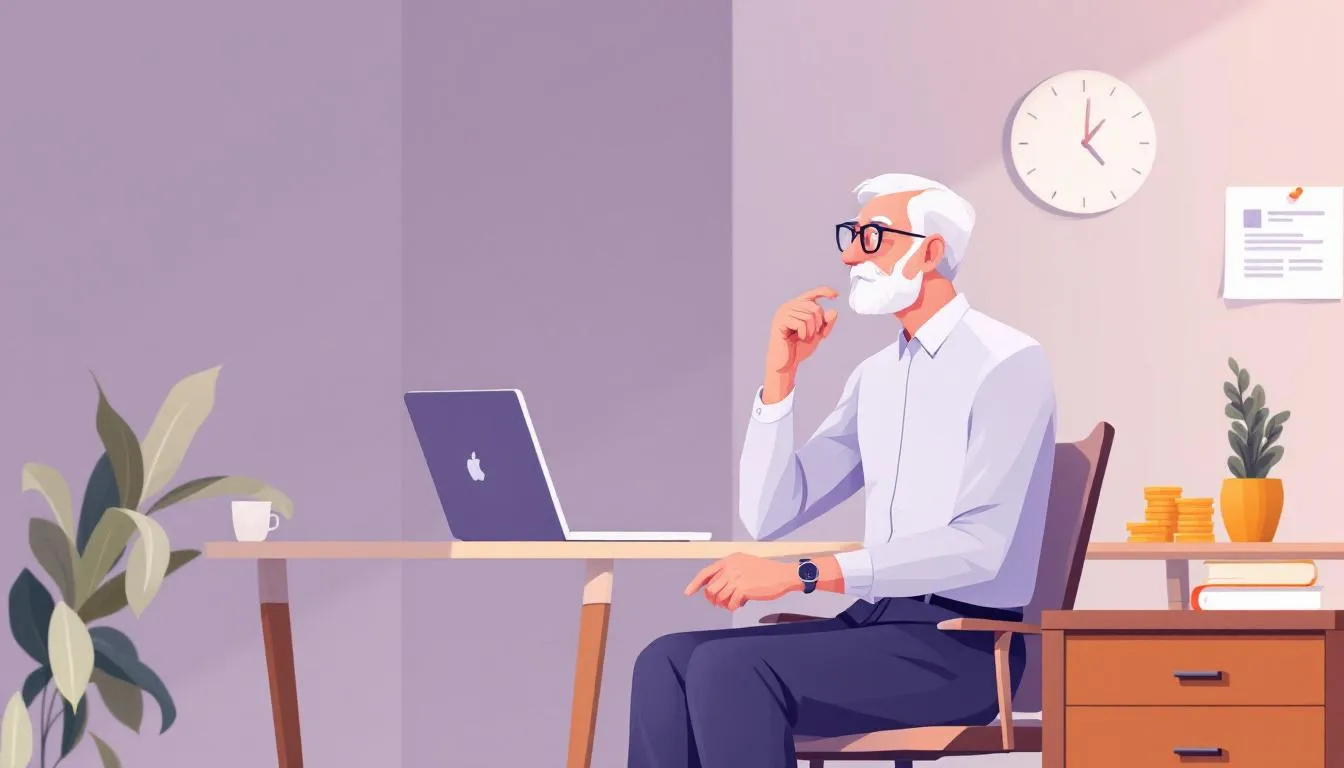 693d31c9 0bb4 43d3 ae91 e3561186e492 A senior citizen considering a mudra loan for small business.