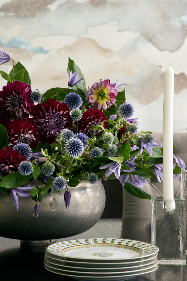Eryngium or Blue Thistle in arrangements