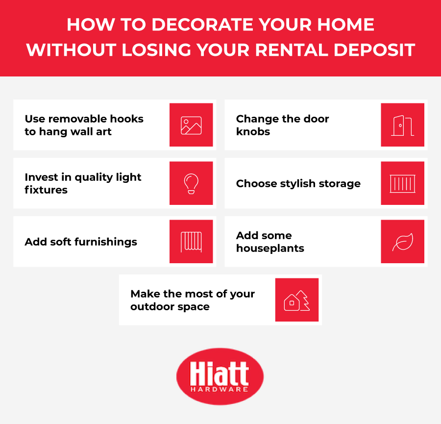 How to Decorate your Home without Losing your Rental Deposit - summary graphic 