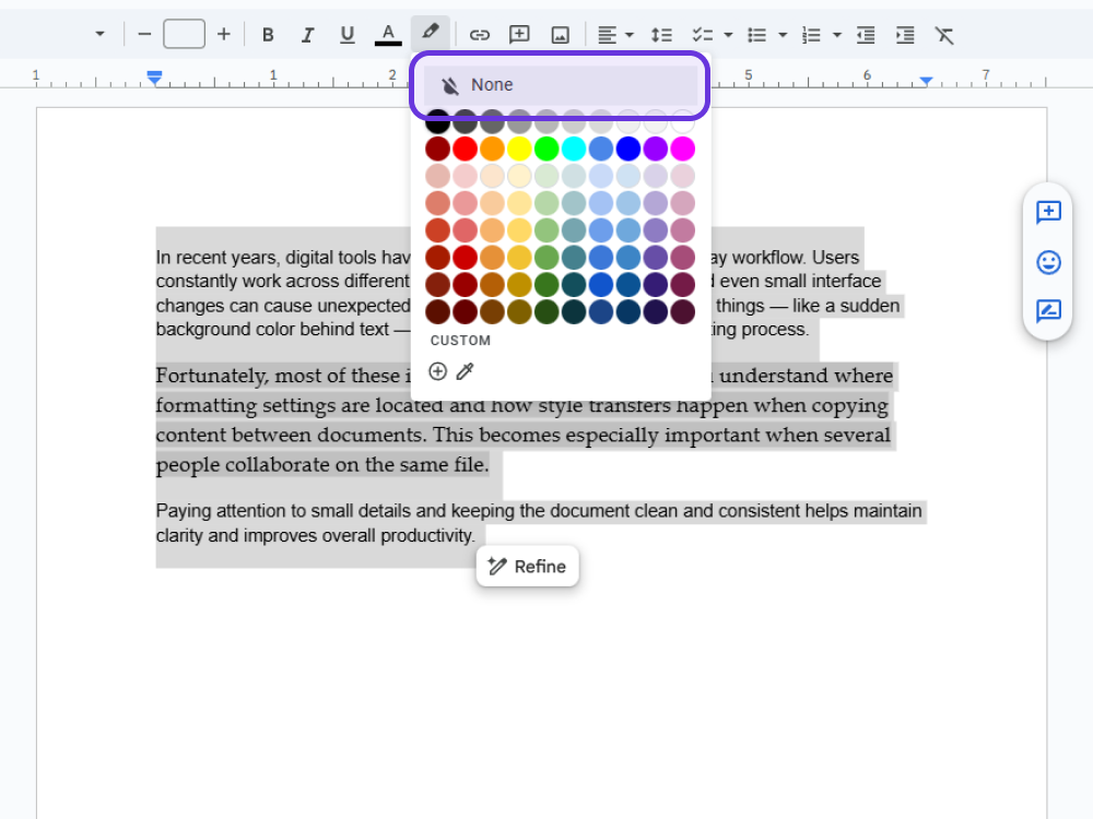 Clearing Paragraph and Text Background Colors