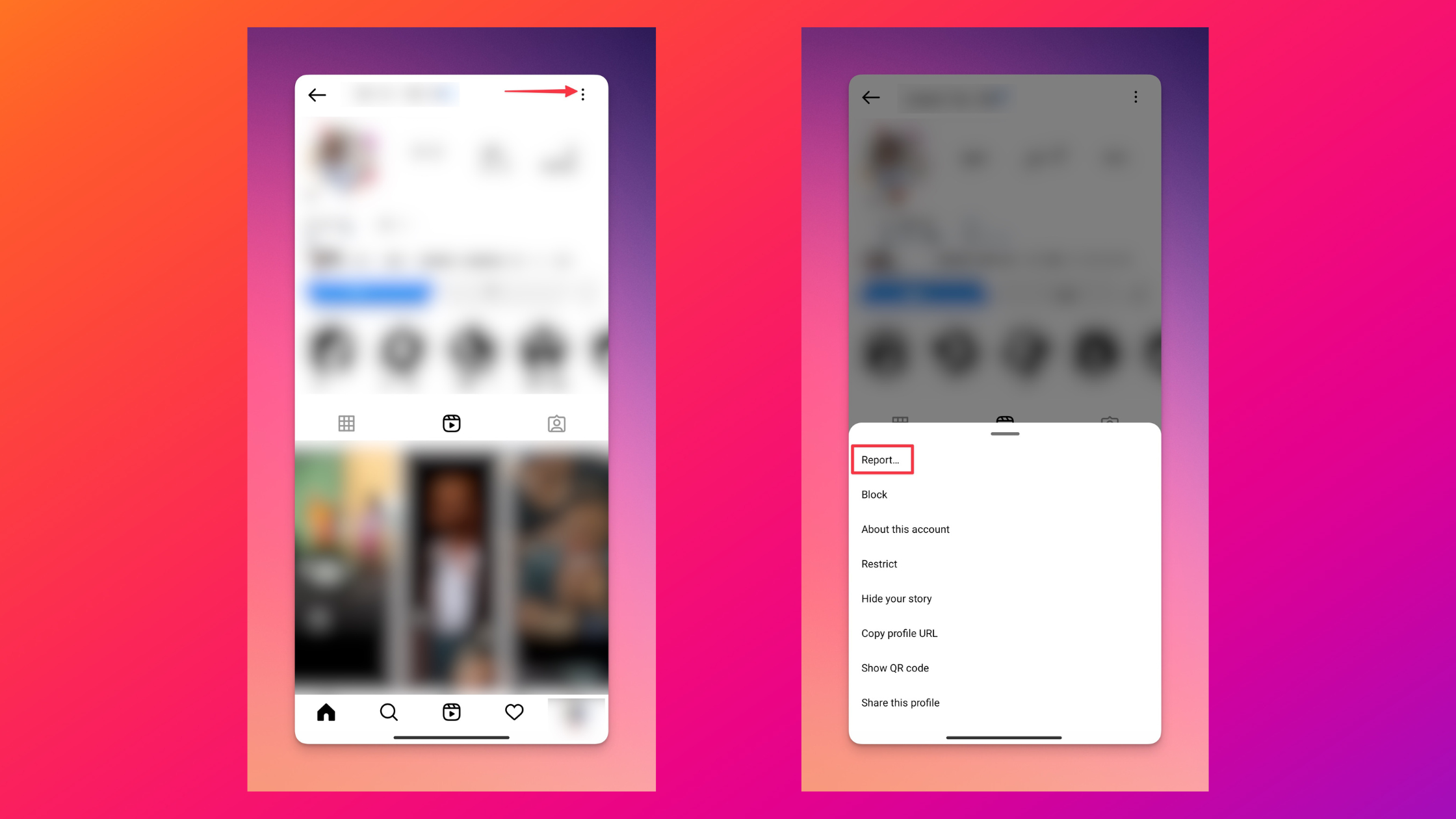 Remote.tools shows how to report a profile on Instagram
