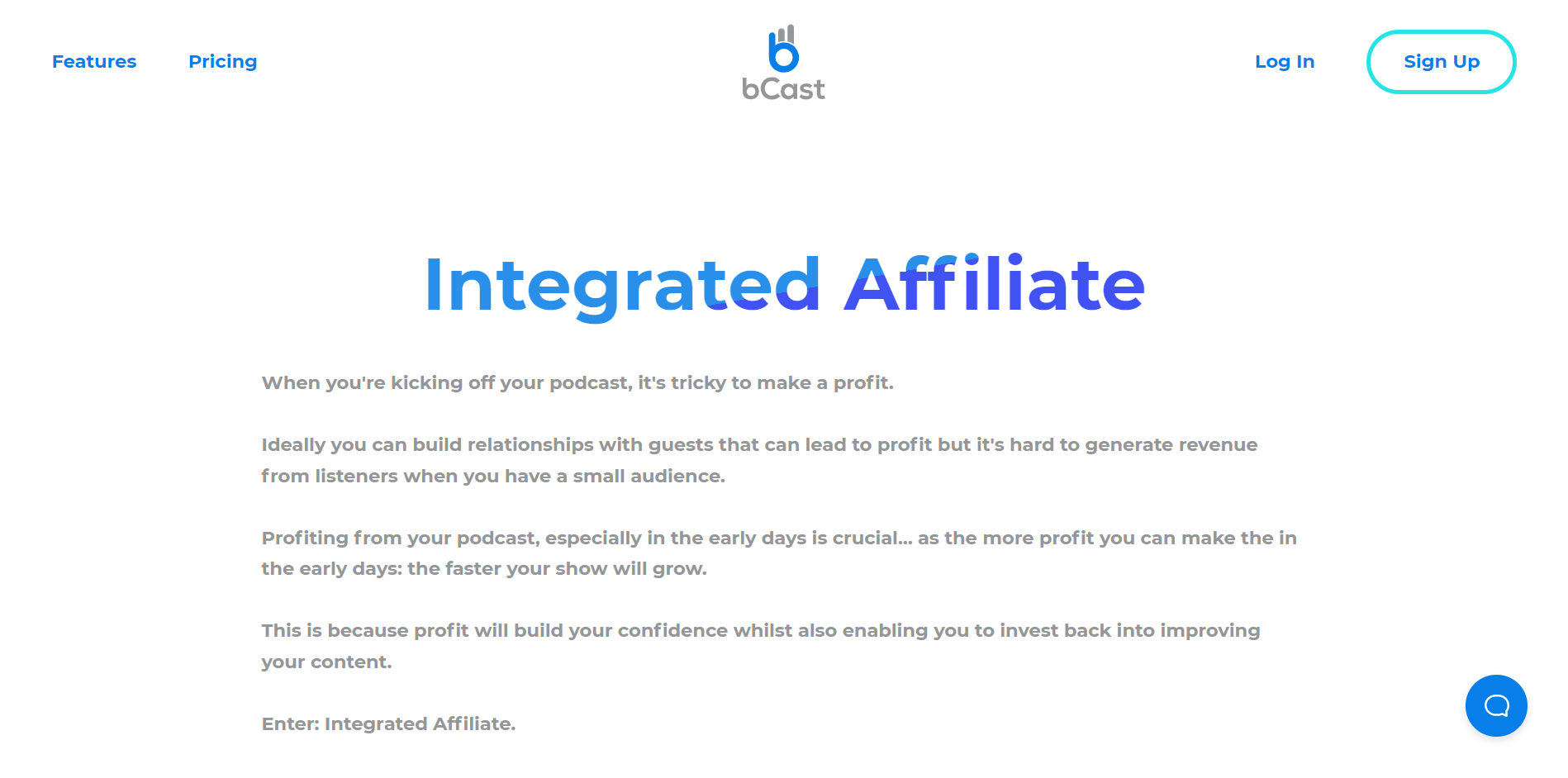 bCast Affiliate Program