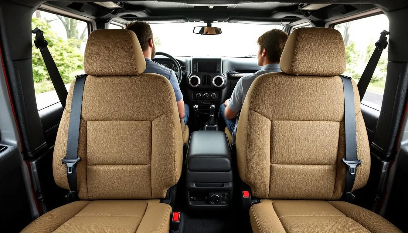 Spacious second-row seating in 4-door Jeep Wrangler with comfortable seats, quality materials, ample legroom, and access to USB ports
