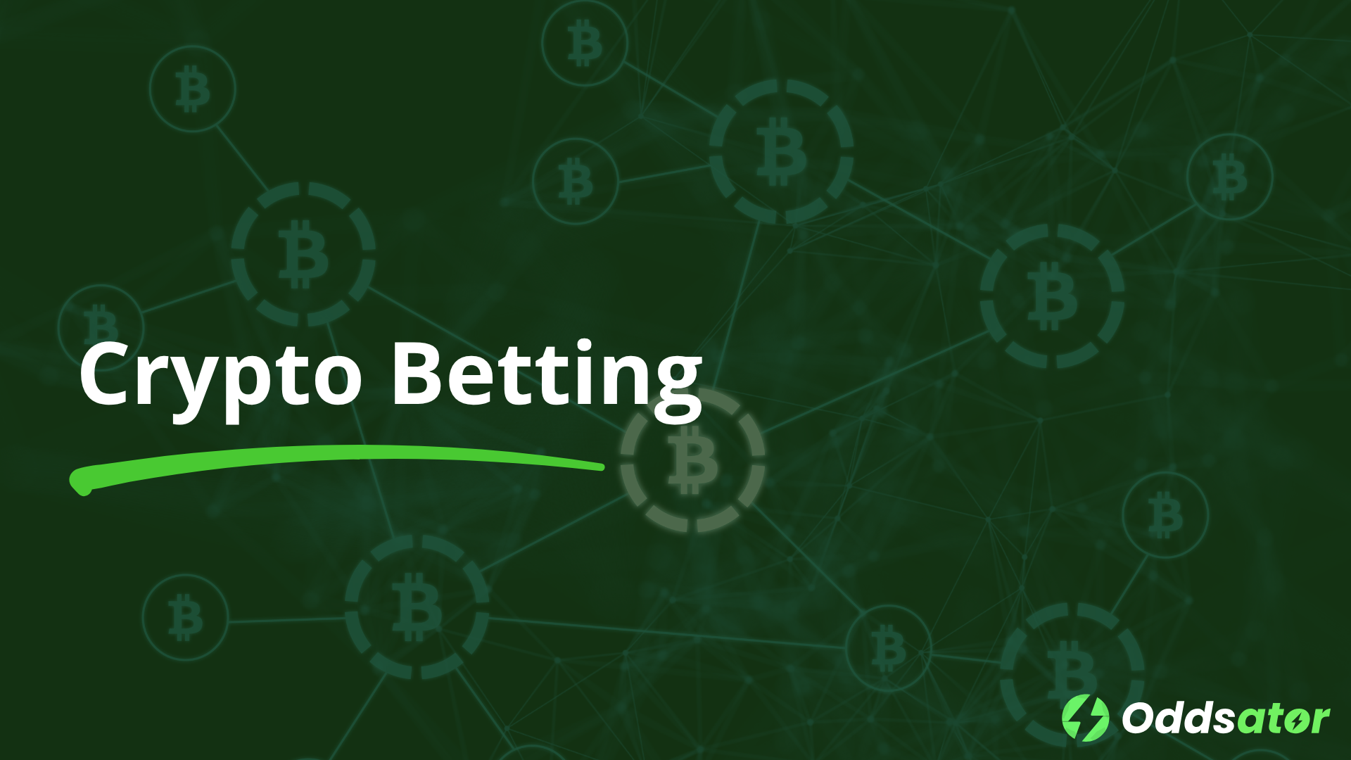 Crypto betting illustration featuring Bitcoin symbols and blockchain technology, representing online Bitcoin betting sites.