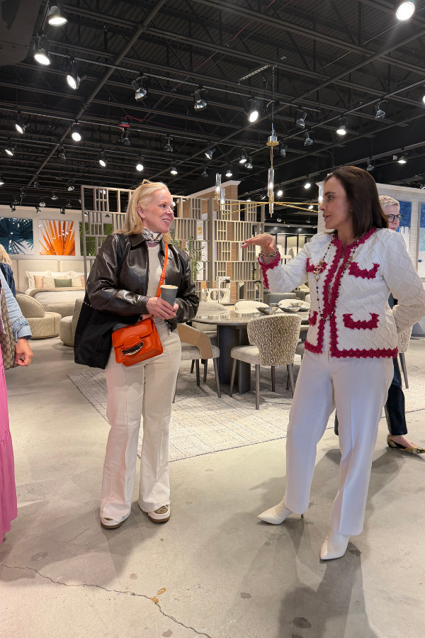 Adriana Hoyos and others in the Adriana Hoyos showroom at High Point Market