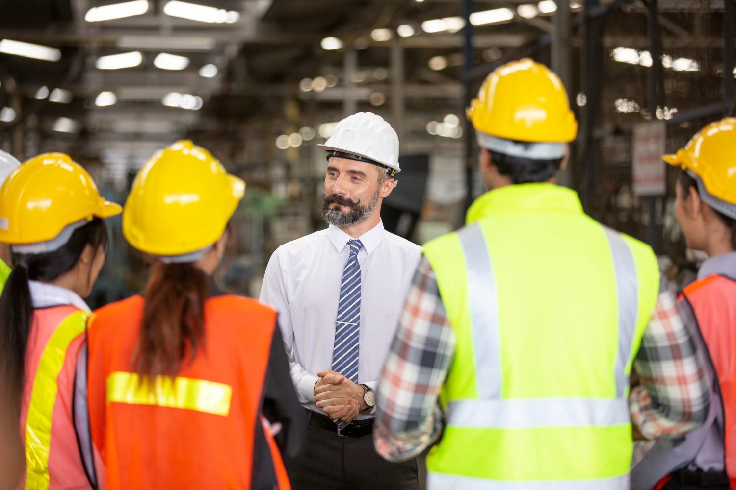 Group of manufacturing staff attending a training.