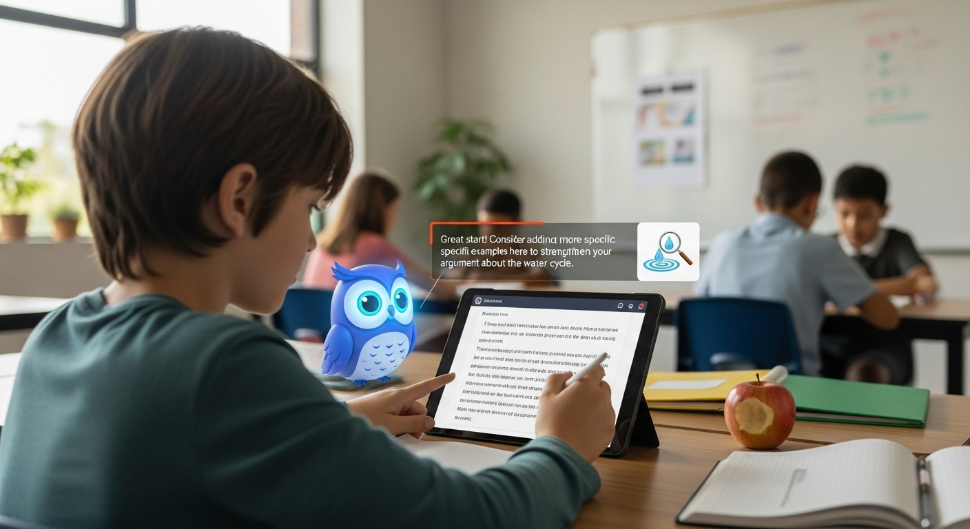 Student receiving individualized AI-driven feedback tailored to their unique learning needs
