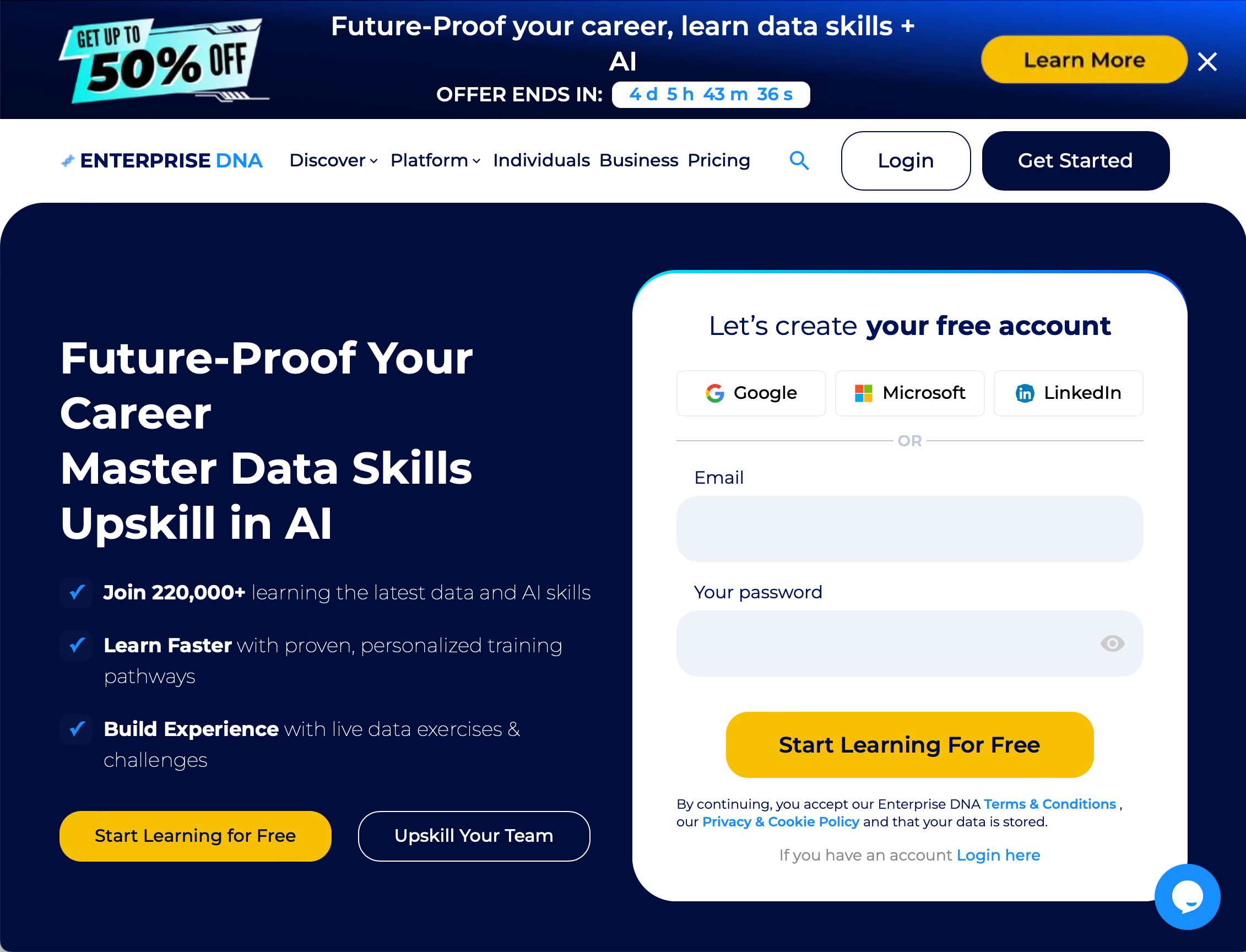 Enterprise DNA courses page