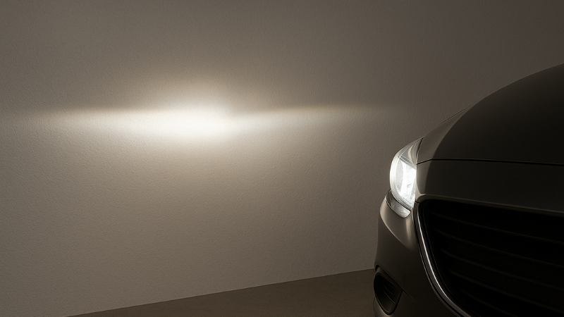 Testing headlights after adjusting the new LED bulb