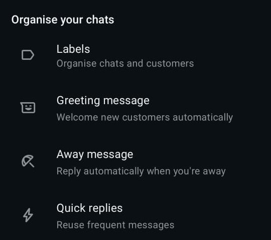 Greeting/away messages