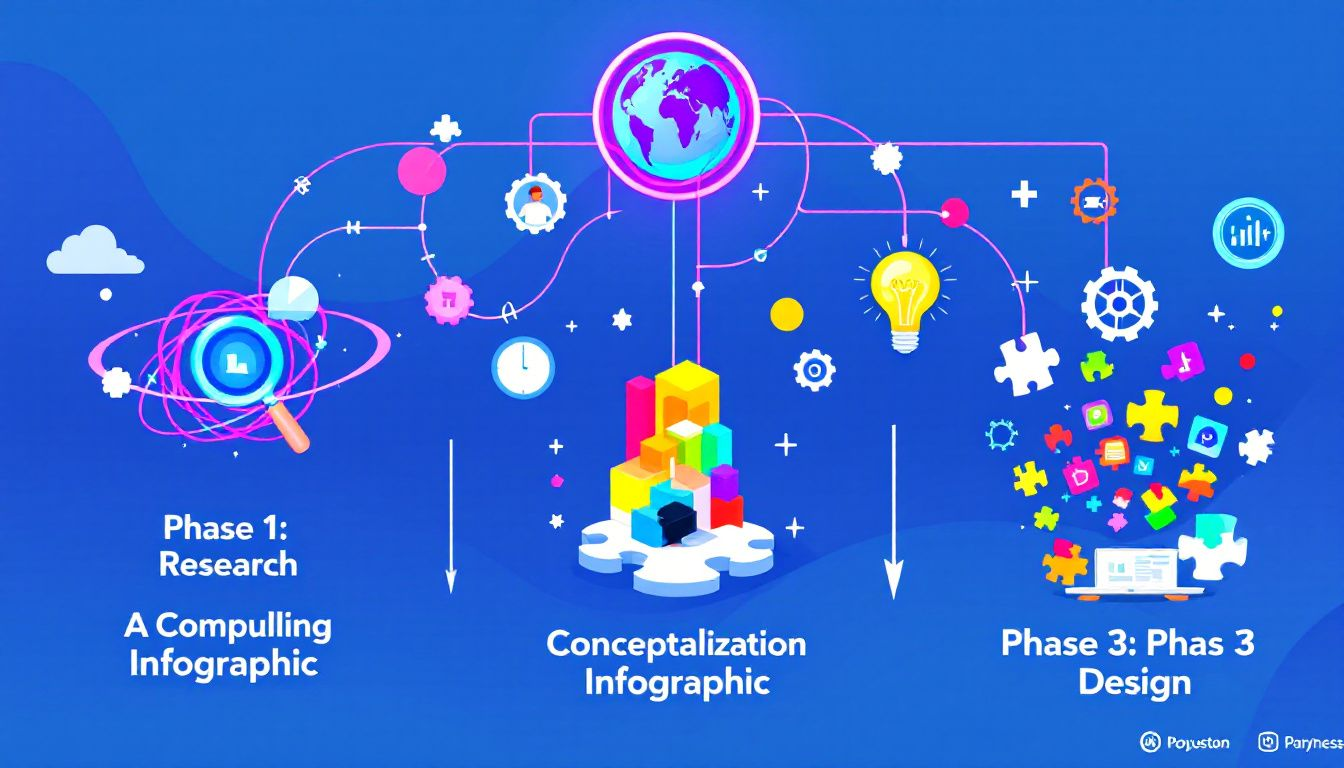 An infographic detailing the process of creating a compelling infographic.