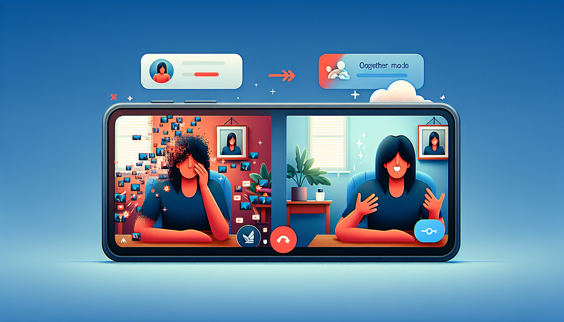 Illustration of video call optimization