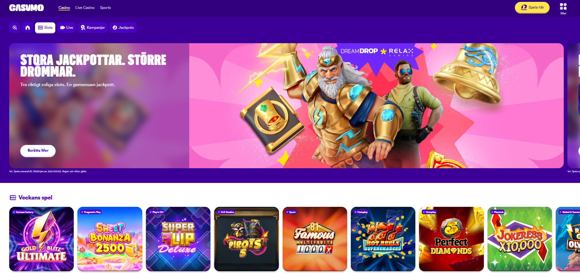 Slots hos Casumo