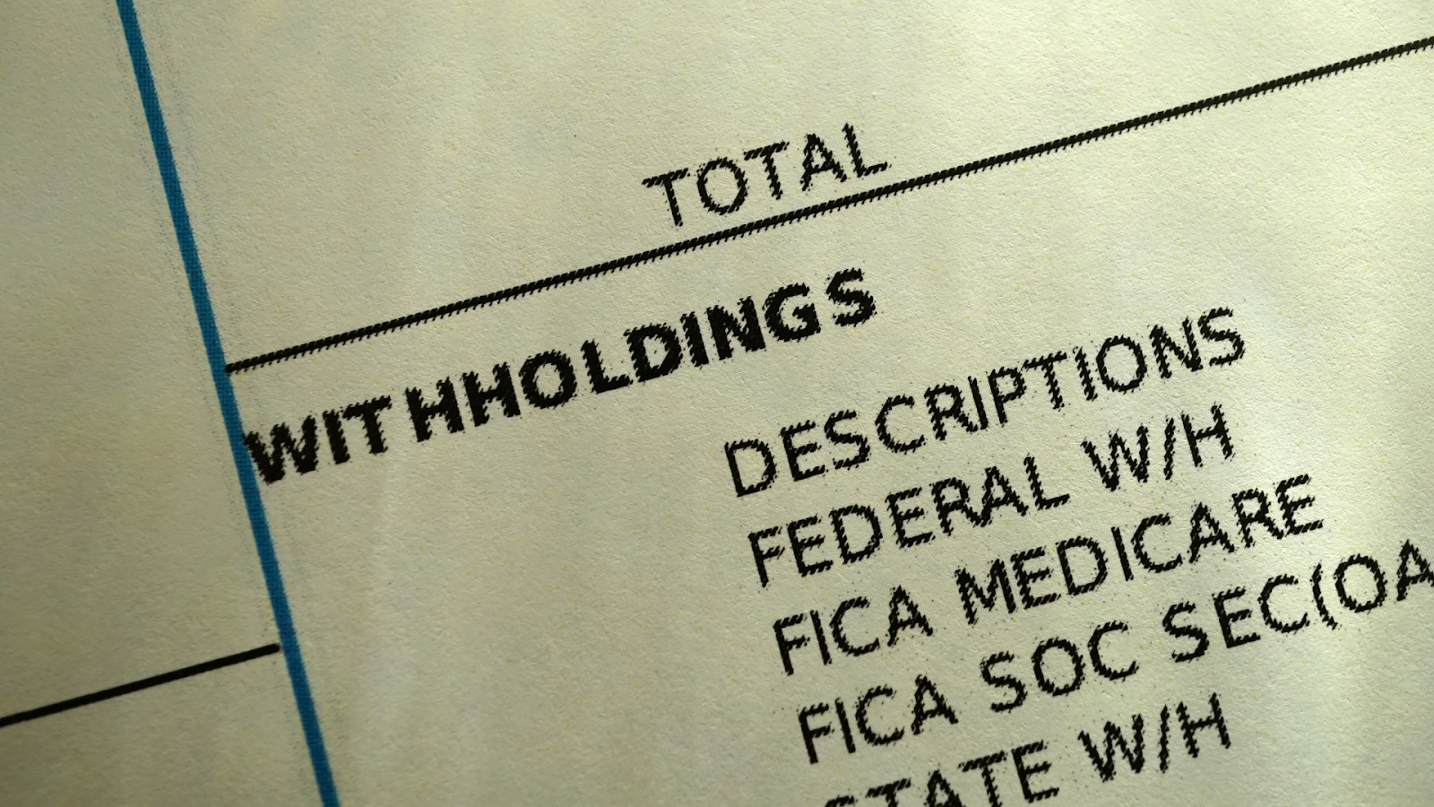 paycheck deduction codes