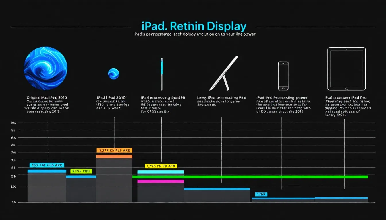 Technologische Meilensteine der iPads, einschließlich Retina Display.