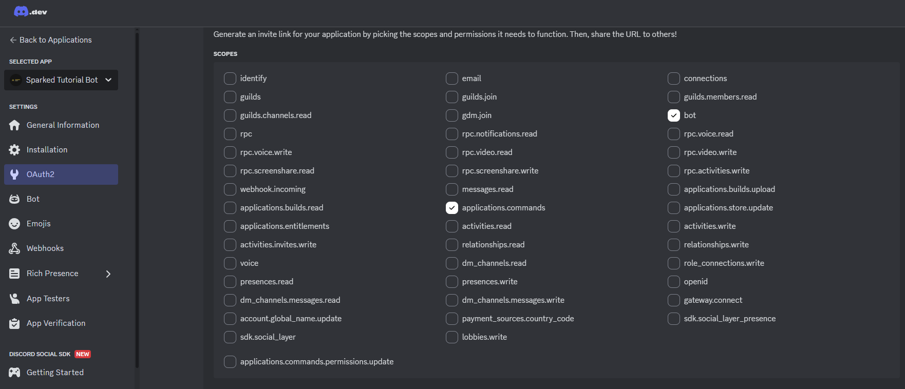 Application scopes
