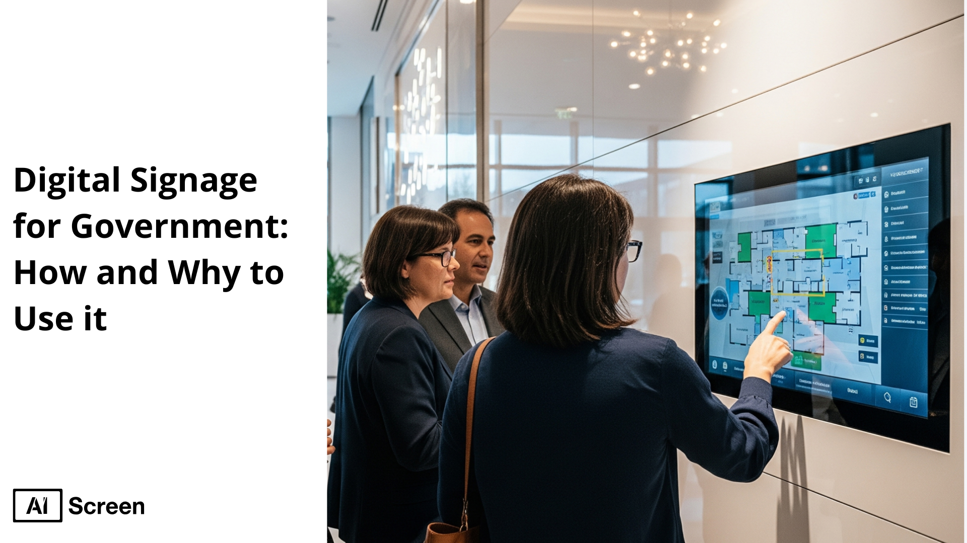 Digital Signage for Government: How and Why to Use it 1 - Copyright © 2025 AIScreen Inc. All rights reserved. digital signage for government communication and public service