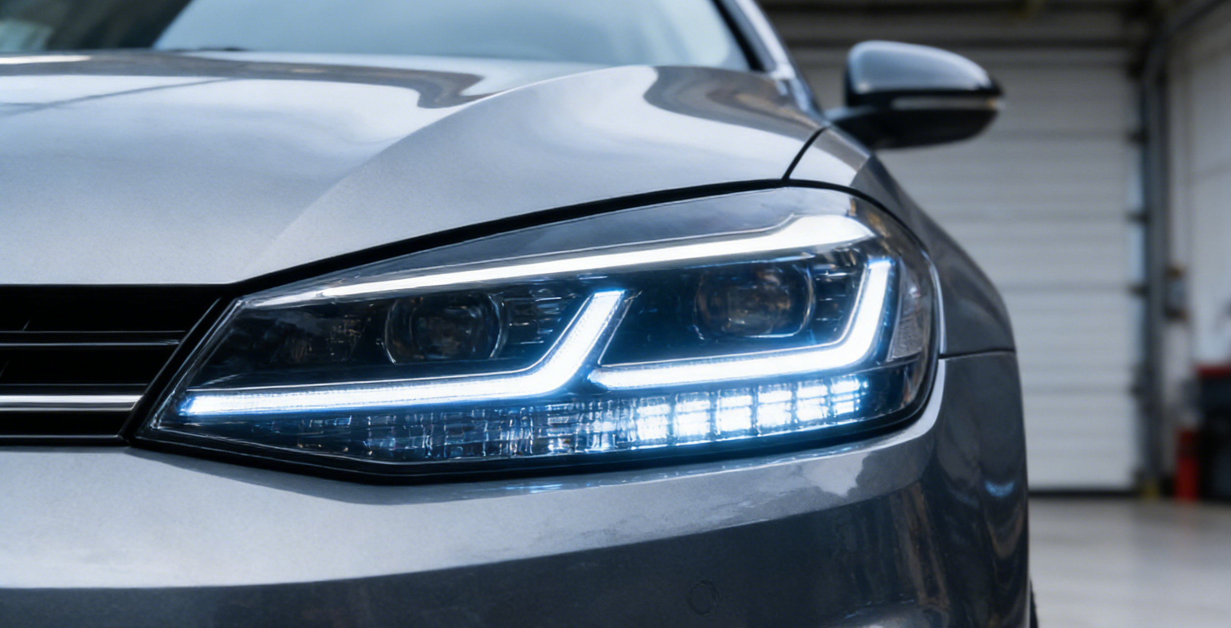 Grey Car Headlight Assembly