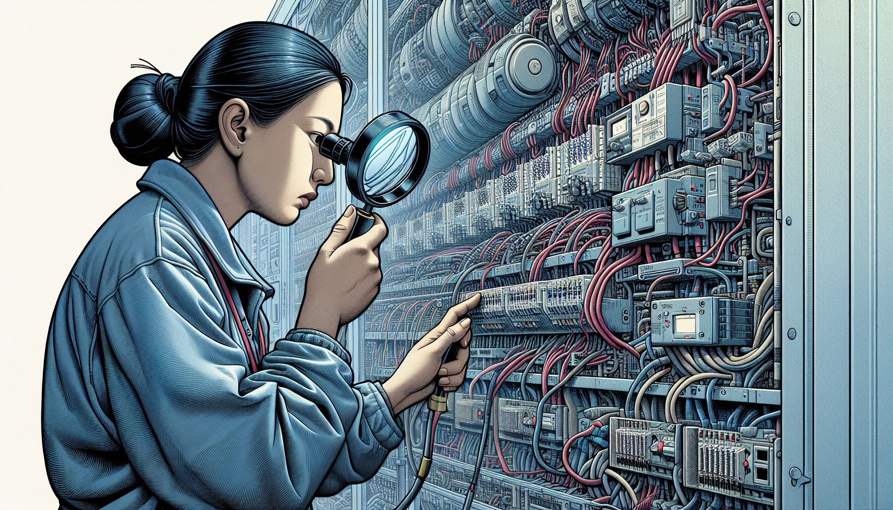 Illustration of visual inspection for fire alarm control panel